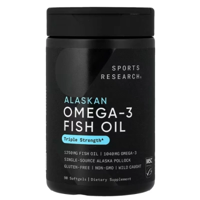 Alaskan Omega-3 Fish Oil, 90 Cápsulas, Sports Research
