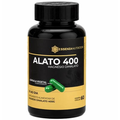 Alato 400, Magnésio Dimalato 400mg, 60 Cápsulas, Essenza Nutricion