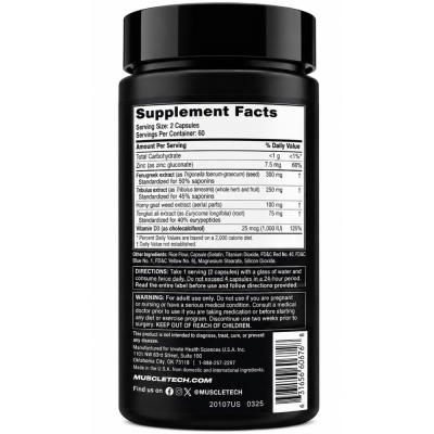 AlphaTest, Aumento de Testosterona Masculina com Tribulus Terrestris e Boro, Cápsulas, MuscleTech 