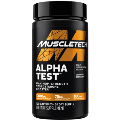 AlphaTest, Aumento de Testosterona Masculina com Tribulus Terrestris e Boro, Cápsulas, MuscleTech 