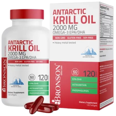 Antarctic Krill Oil, 2000Mg, 120 Cápsulas, Bronson
