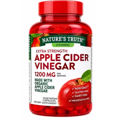 Apple Cider Vinegar (Vinagre de Maçã), 1200 mg, Força Tripla, Opções, Liberação Rápida, Nature's Truth