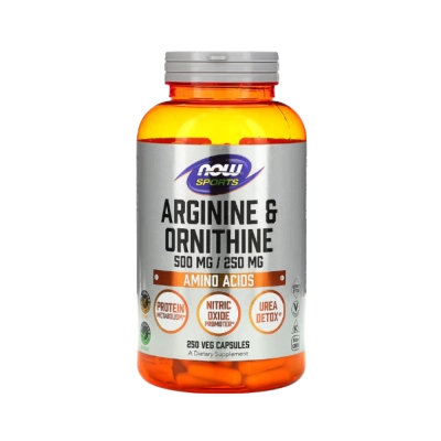 Arginina + Ornitina, Performance, Pump Muscular e Recuperação Pós-Treino, Now Sports