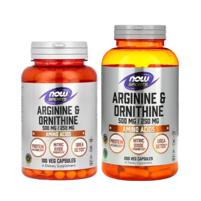 Arginina + Ornitina, Performance, Pump Muscular e Recuperação Pós-Treino, Now Sports