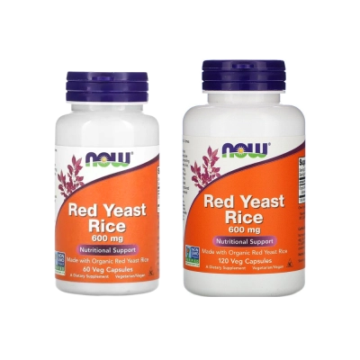 Arroz de Levedura Vermelha 600mg, Controle do Colesterol e Equilíbrio Cardiovascular, Now