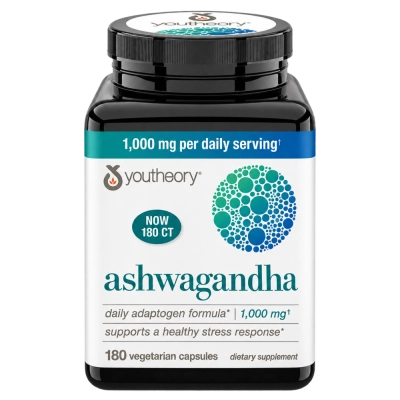 Ashwagandha 1000mg, 180 Cápsulas, Youtheory