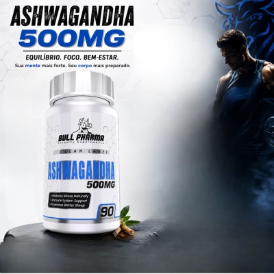 Ashwagandha 500mg, 90 Cápsulas, Bull Pharma