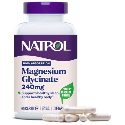 Magnésio Glycinate 240mg, 60 Cápsulas, Natrol