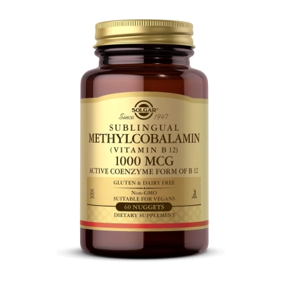 Vitamina B12 Metilcobalamina 1000 mcg , 60 Nuggets, Solgar