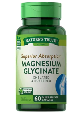 Magnésio Glicinato 200mg, 60 cápsulas, Nature's Truth