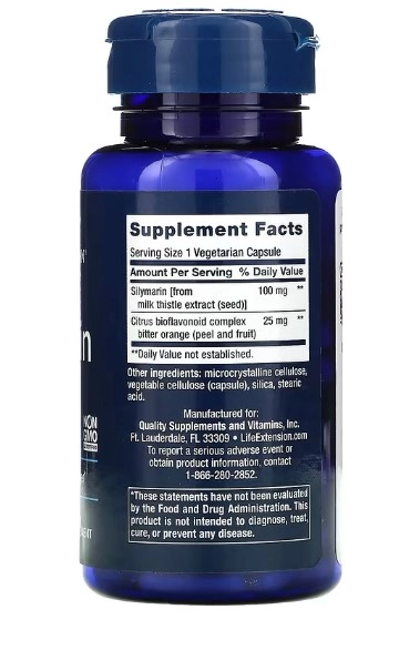 Silymarin, 100mg, 90 Cápsulas, Life Extension