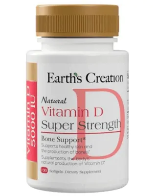 Vitamina D 5000IU, 100 cápsulas, Earth's Creation