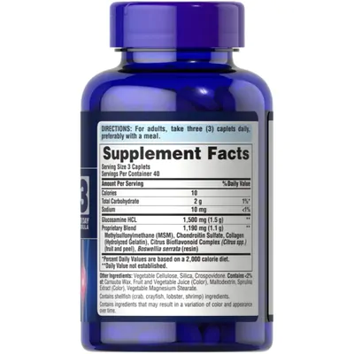 Glucosamina, Condroitina & MSM 3 Per Day, 120 capsulas, Puritans Pride