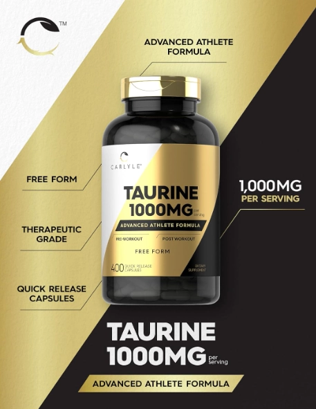 Taurina 1000mg, 400 Cápsulas, Carlyle 