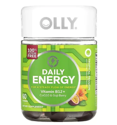 Daily Energy, Energia Diária, Sem Cafeína, 60 Gomas, OLLY
