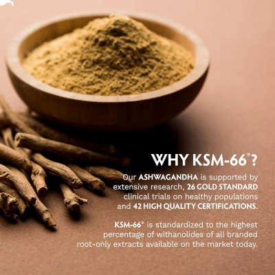 Ashwagandha KSM-66, Energia, Relaxamento e Bem-Estar Diário, 120 Cápsulas, Tribe Organics