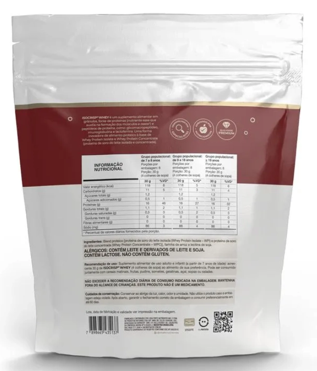 Isocrisp Whey Pouch, Sabor Neutro, 240g, Vitafor