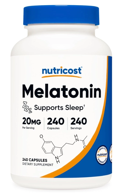 Melatonina 20mg, 240 Cápsulas, Nutricost 
