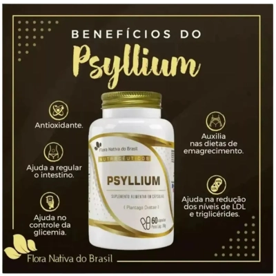 Psyllium, 60 Cápsulas, Flora Nativa Do Brasil