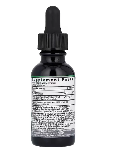 Licorice Root, Raiz de Alcaçuz 2000mg, Extrato Fluido,30ml Sem Álcool, Nature's Answer