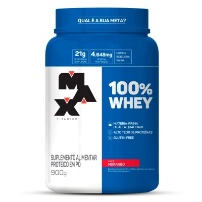 100% Whey, Sabores 900g - Max Titanium 