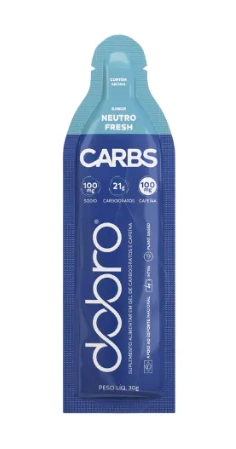 Carbs Gel, Sabor Neutro Fresh, Com Cafeína, 30g cada, Caixa com 10, Dobro