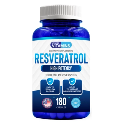 Resveratrol 1000mg, 180 Cápsulas, We Like Vitamins