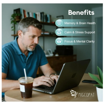 Lithium Orotate Complex 10mg, com Magnésio, Ashwagandha, NAC e Ômega-3, 120 Cápsulas, Migcopat