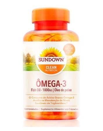Ômega 3 Fish Oil, 1000mg, 180 Unidades, Sundown