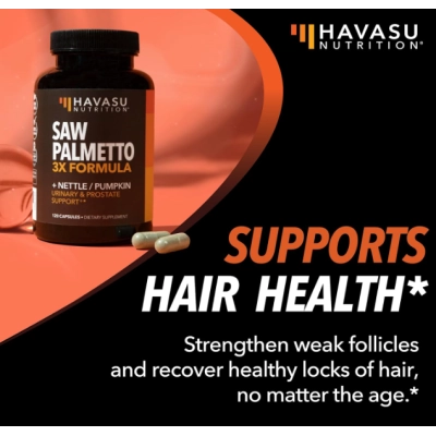 Saw Palmetto 3x Formula, com Extrato de Urtiga e Semente de Abóbora, 120 Cápsulas, Havasu Nutrition