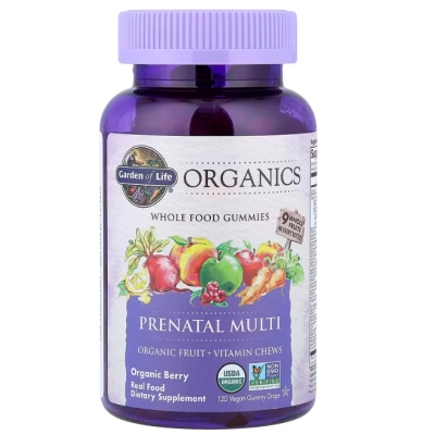 Organics Multivitamínico Pré-Natal, 120 Gomas Sabor Fruto Silvestre, Garden of Life