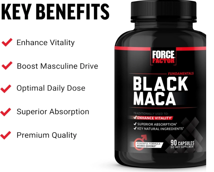 Black Maca 1000mg, 90 Cápsulas, Force Factor