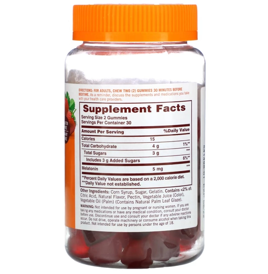 Melatonina 5mg, 60 gomas, Sundowns