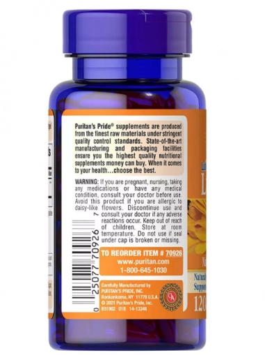 Luteína 40mg com Zeaxantina, 120 Softgels, Puritan's Pride