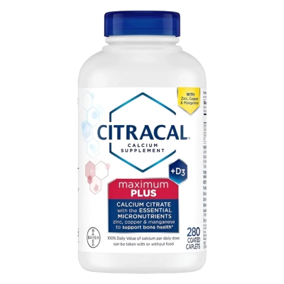 Citracal, Suplemento de Cálcio + D3, Máximo Plus, 120 Cápsulas Revestidas, Bayer