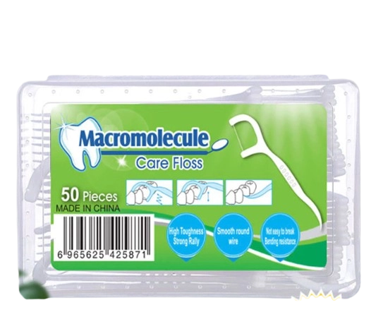 Dental Floss, Fio Dental Polimérico Stick, Linha Limpeza Oral Plana Arcuar Dentes Tubilares, Macromolecule, 50 Unidades