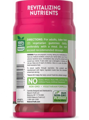Vitamina D3 + B-12, 60 gomas, Nature's Truth