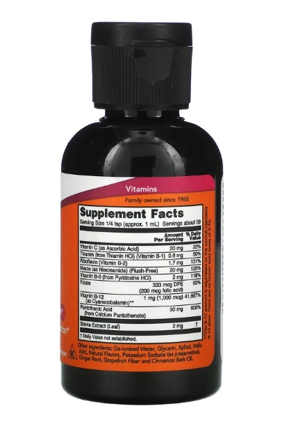 Vitamina B-12 Liquida, Complexo B, 59ml. Now