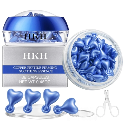 Sérum Facial GHK-Cu, Peptídeos de Cobre, 38 Cápsulas, HKH