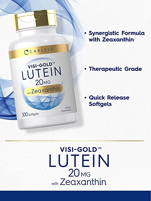 Luteína e Zeaxantina 20mg, 300 cápsulas, Carlyle