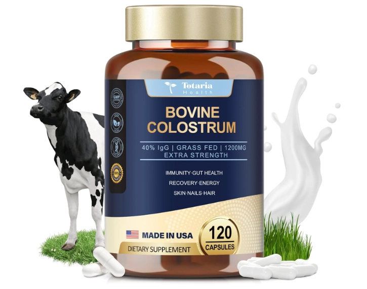 Bovine Colostrum, Colostro Bovino para Saúde Intestinal, 120 Cápsulas, Totaria Health