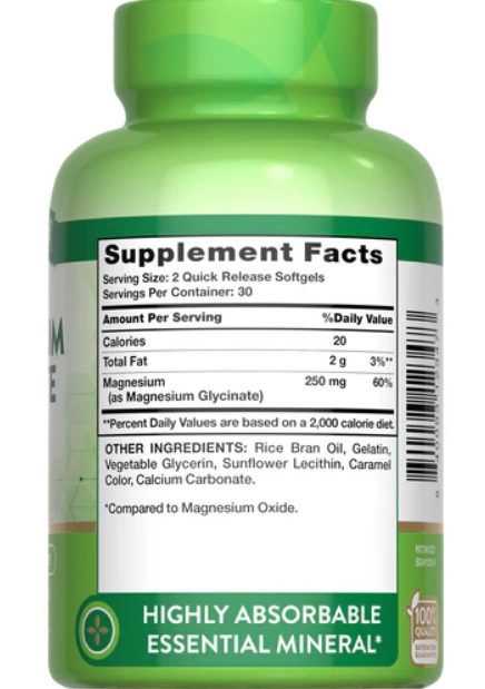Citrato de Magnésio 250mg, 60 cápsulas, Nature's Truth