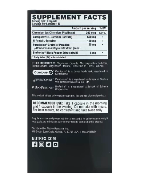 Lipo 6 Black, Ultra Concentrado, 60 Cápsulas, Nutrex