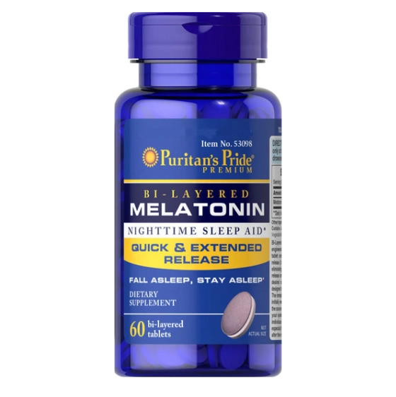 Melatonina, 5mg Bi-layered - dupla liberação 60 comprimidos Puritan's Pride