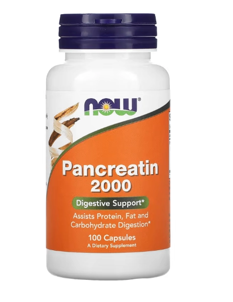 Pancreatina 2000, 100 Cápsulas. Now