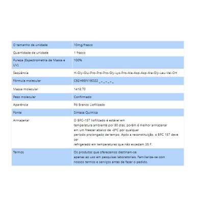 BPC-157, Cicatrização Rápida e Reparação de Lesões, 10mg, Gen Pharma