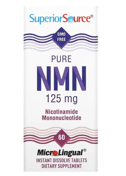 NMN Puro, 125mg, 60 Comprimidos de Dissolução Instantânea, Superior Source