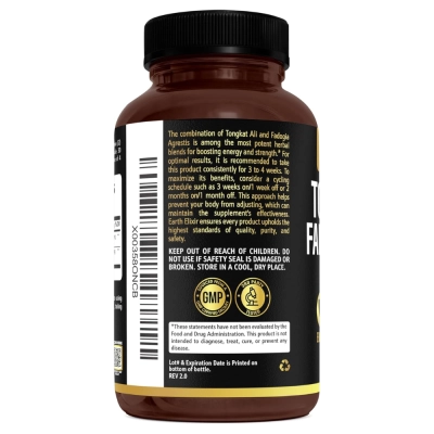 Tongkat Ali & Fadogia Agrestis, Testosterone Support, 180 Cápsulas, Earth Elixir