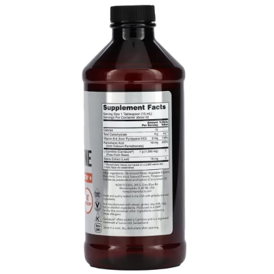 L-Carnitine Liquida 1000mg, 473ml Sabor Citrus, Now
