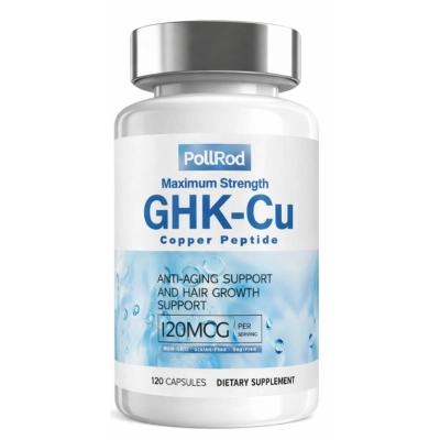 GHK-CU 120mcg, Peptídeo de Cobre, 120 Cápsulas, PollRod